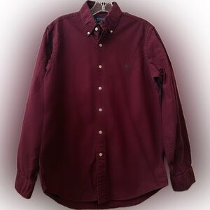 Ralph Lauren Men's Burgundy Classic Fit Oxford Shirt